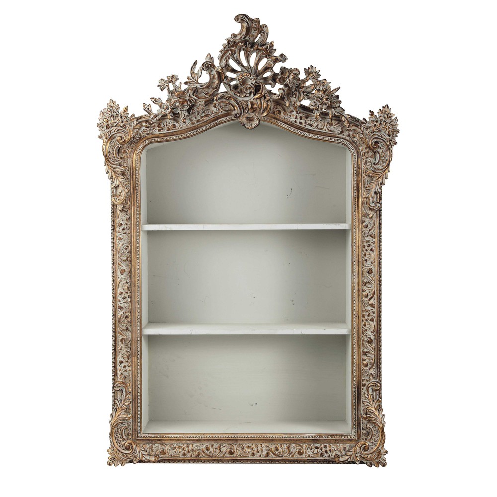 CONSERVATOIRE resin wall shelf unit in gold W 84cm Maisons du Monde