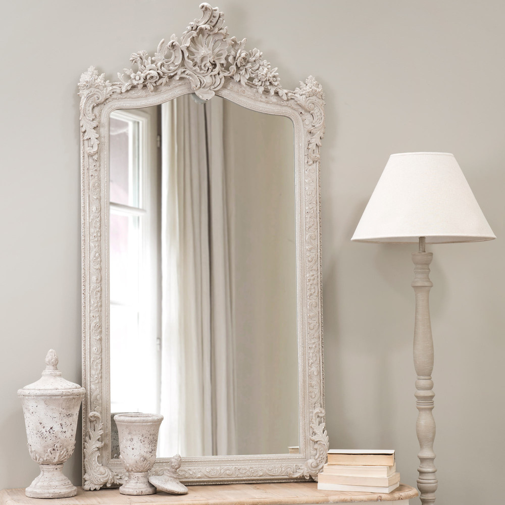 CONSERVATORY resin mirror, grey H 153cm Maisons du Monde