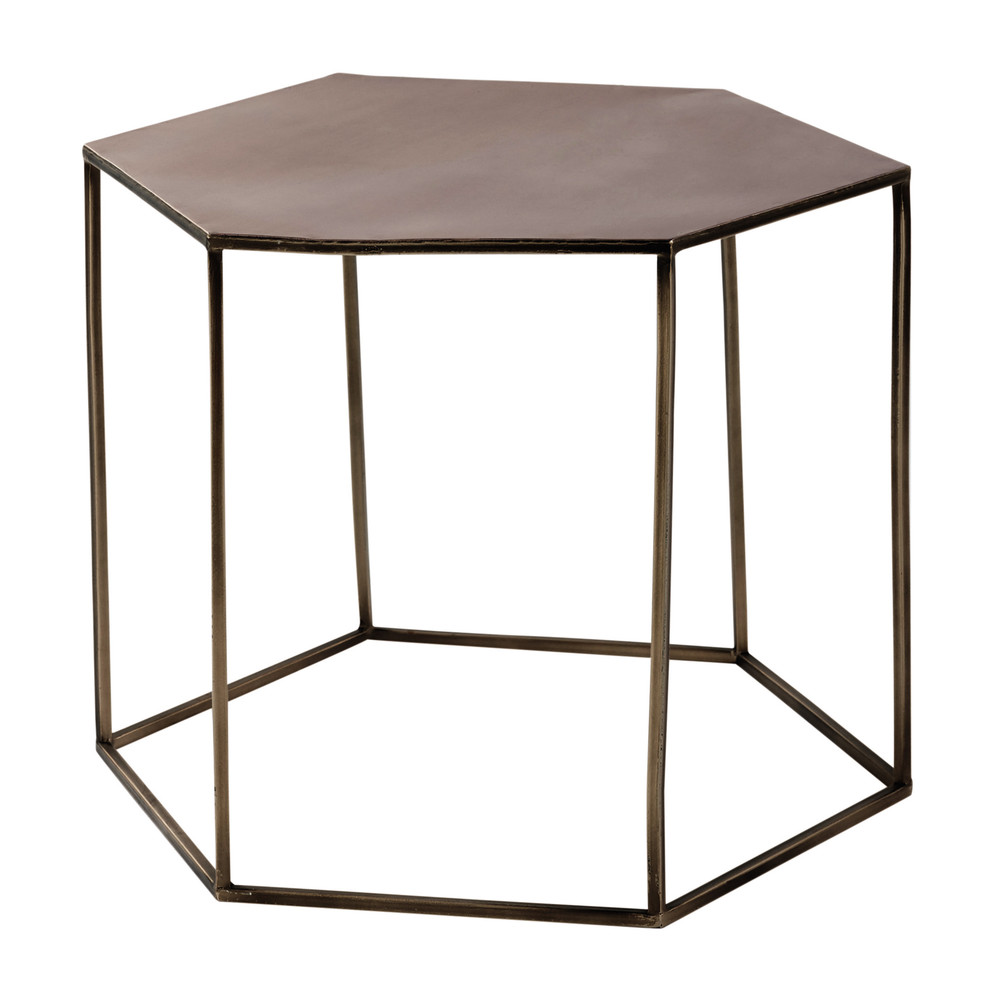 Copperplated metal coffee table W 60cm Cooper Maisons du Monde