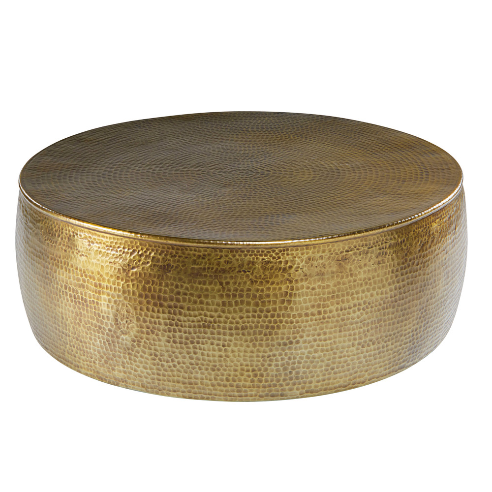 Couchtisch aus gehämmertem goldfarbenem Aluminium Paloma Couchtisch aus gehämmertem goldfarbenem Aluminium Paloma