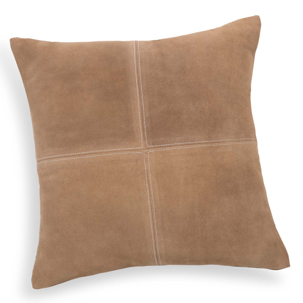 Coussin en cuir beige 40 x 40 cm HOLSTEIN Maisons du Monde