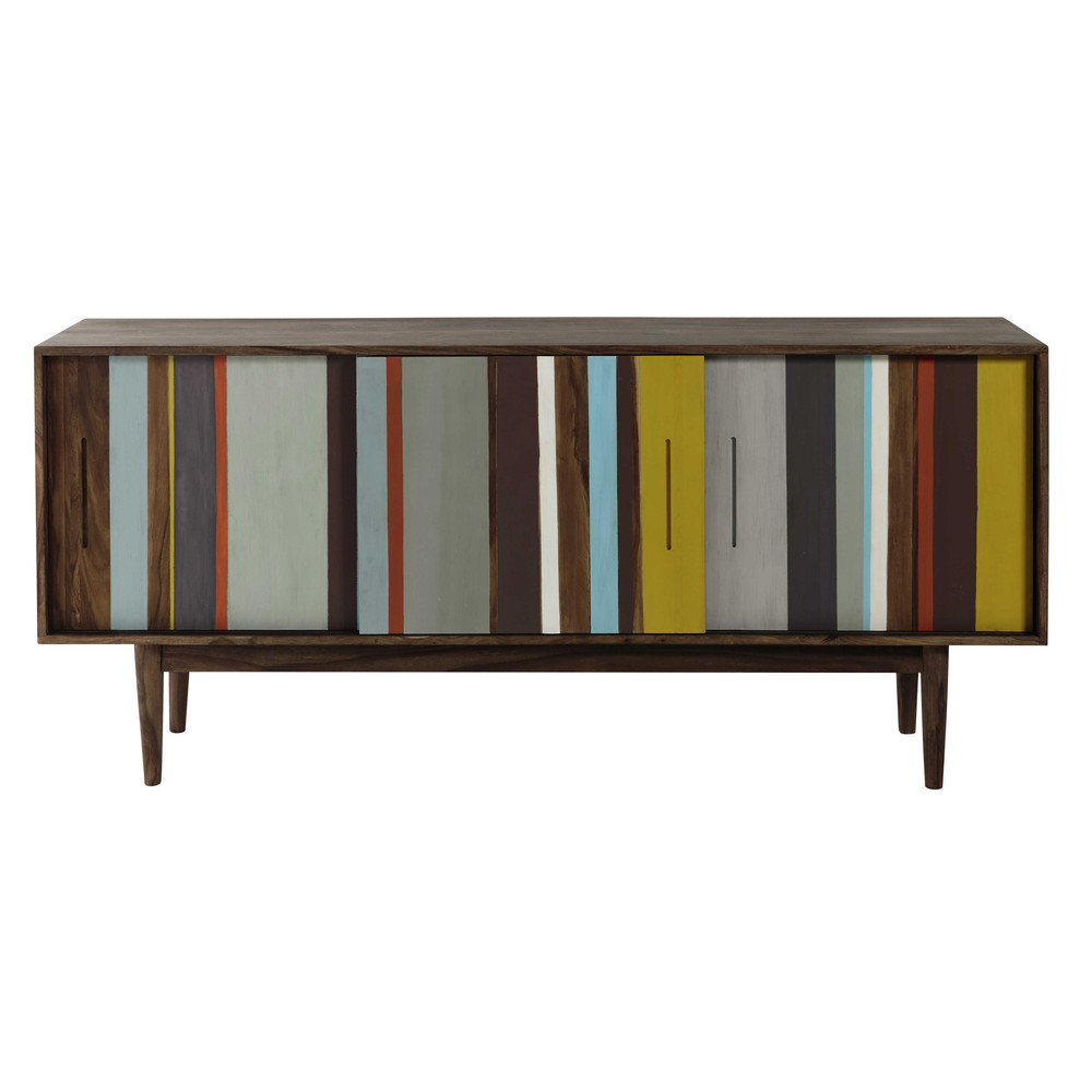 Credenza bassa lunga in legno di sheesham L 180 cm Neomix Maisons du Monde Aparador Wengue Y Plata ~ Credenza bassa lunga in legno di sheesham L 180 cm Neomix Maisons du Monde