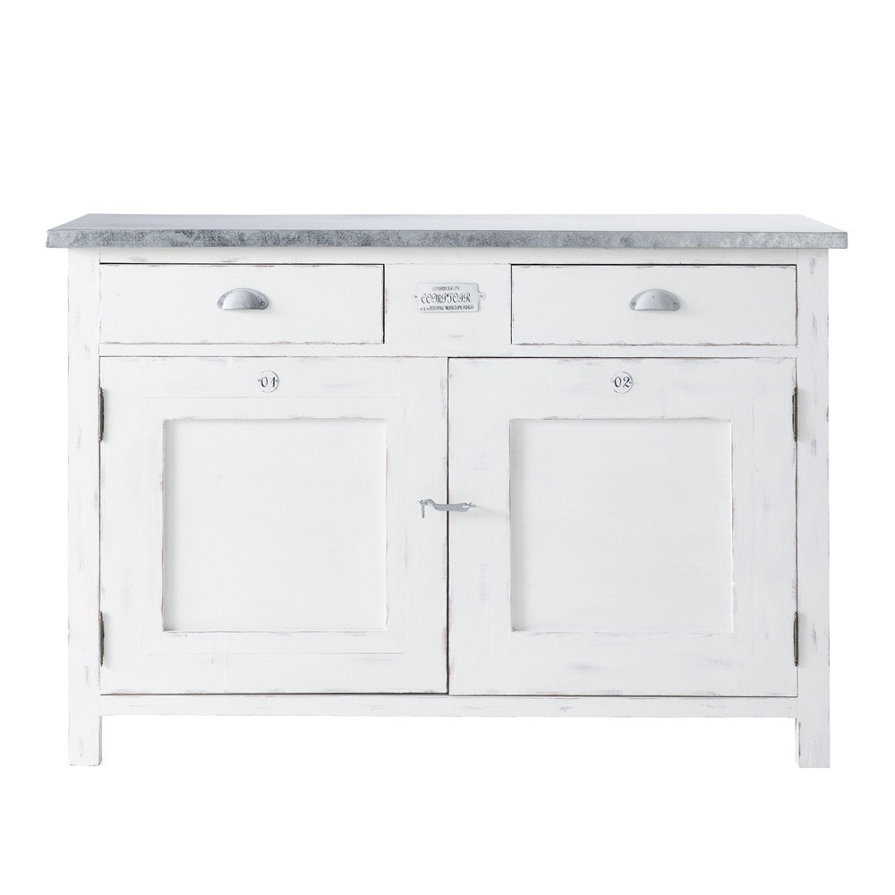 Credenza bianca in legno di paulonia L 125 cm Maisons du Monde