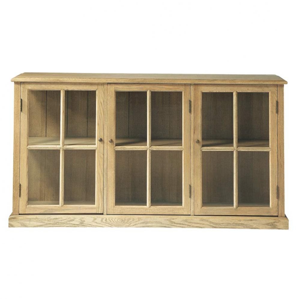Credenza con vetrine in massello di quercia l 171 cm atelier ... Credenza in legno massello