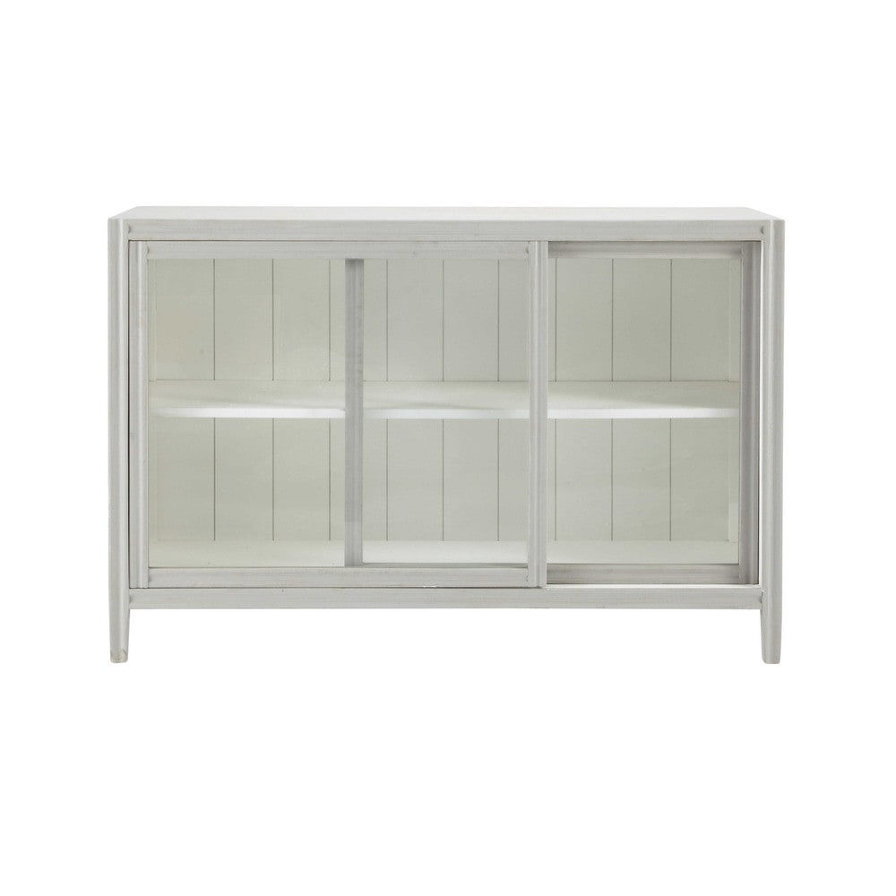 Credenza grigia con vetrine in mango L 130 cm Bloom Aparador De Pelos Feminino Zoom ~ Credenza grigia con vetrine in mango L 130 cm Bloom