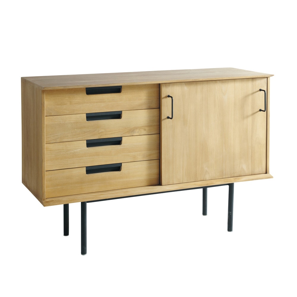 Credenza vintage in tek L 135 cm Guariche Maisons du Monde Aparador Buffet Madeira ~ Credenza vintage in tek L 135 cm Guariche Maisons du Monde