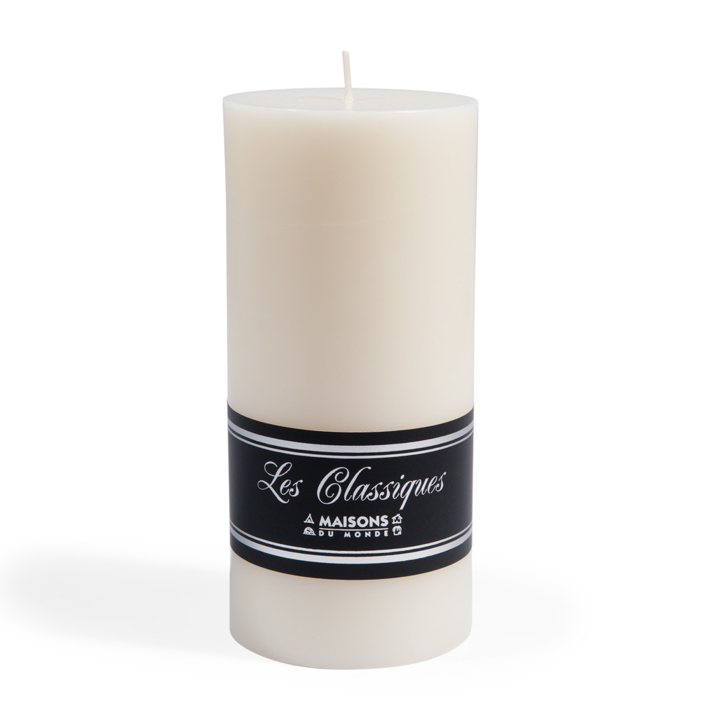 Cylinder candle in white H 15cm Maisons du Monde