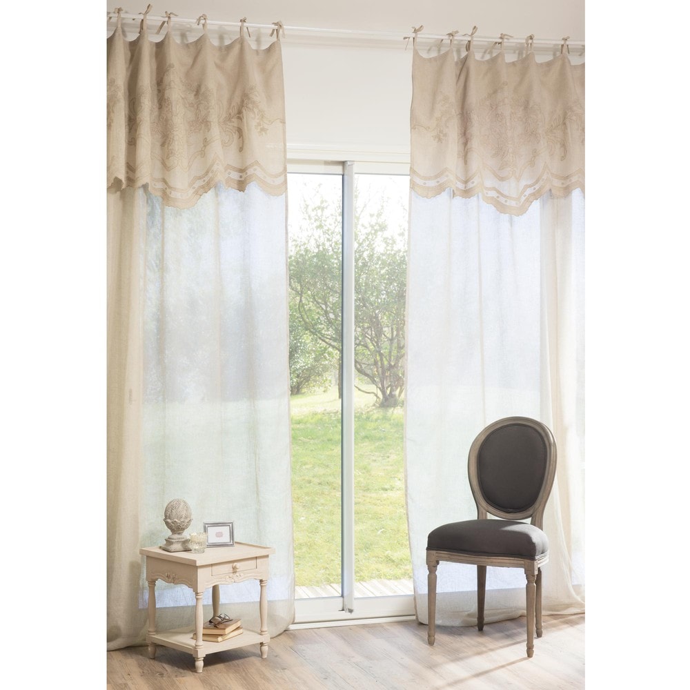 DANCENY linen tie top curtain 135 x 270cm Maisons du Monde DANCENY linen tie top curtain 135 x 270cm Maisons du Monde