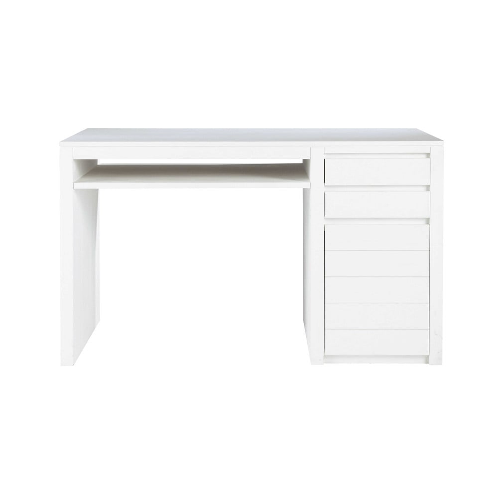 Escritorio de madera maciza blanco An. 130 cm White | Maisons du Monde
