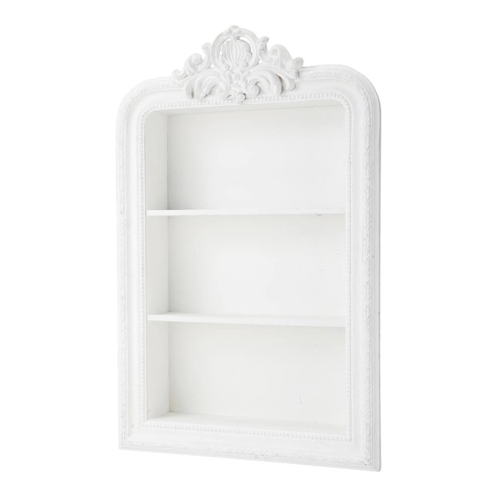 Étagère sculptée en bois blanche L 79 cm ROMANTIQUE Maisons du Monde