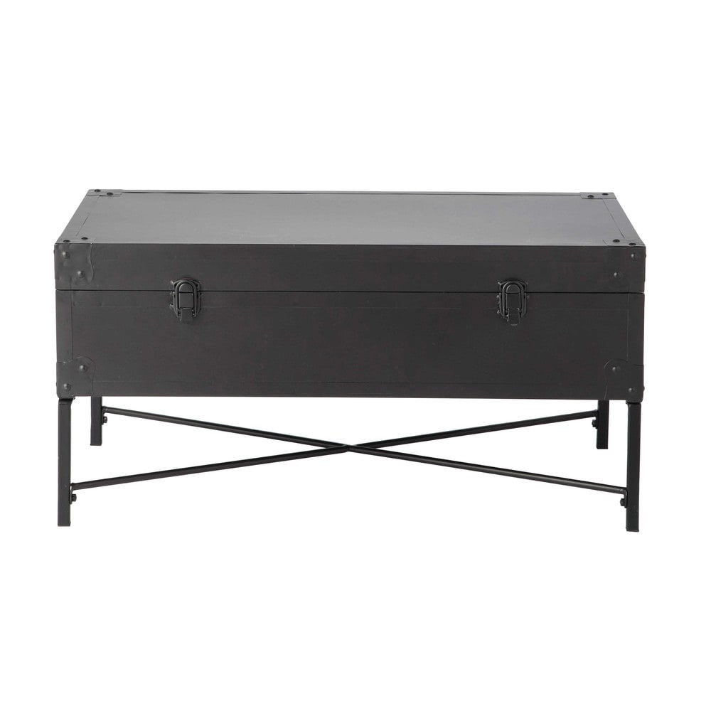 EUGENE metal trunk in black W 72cm Maisons du Monde