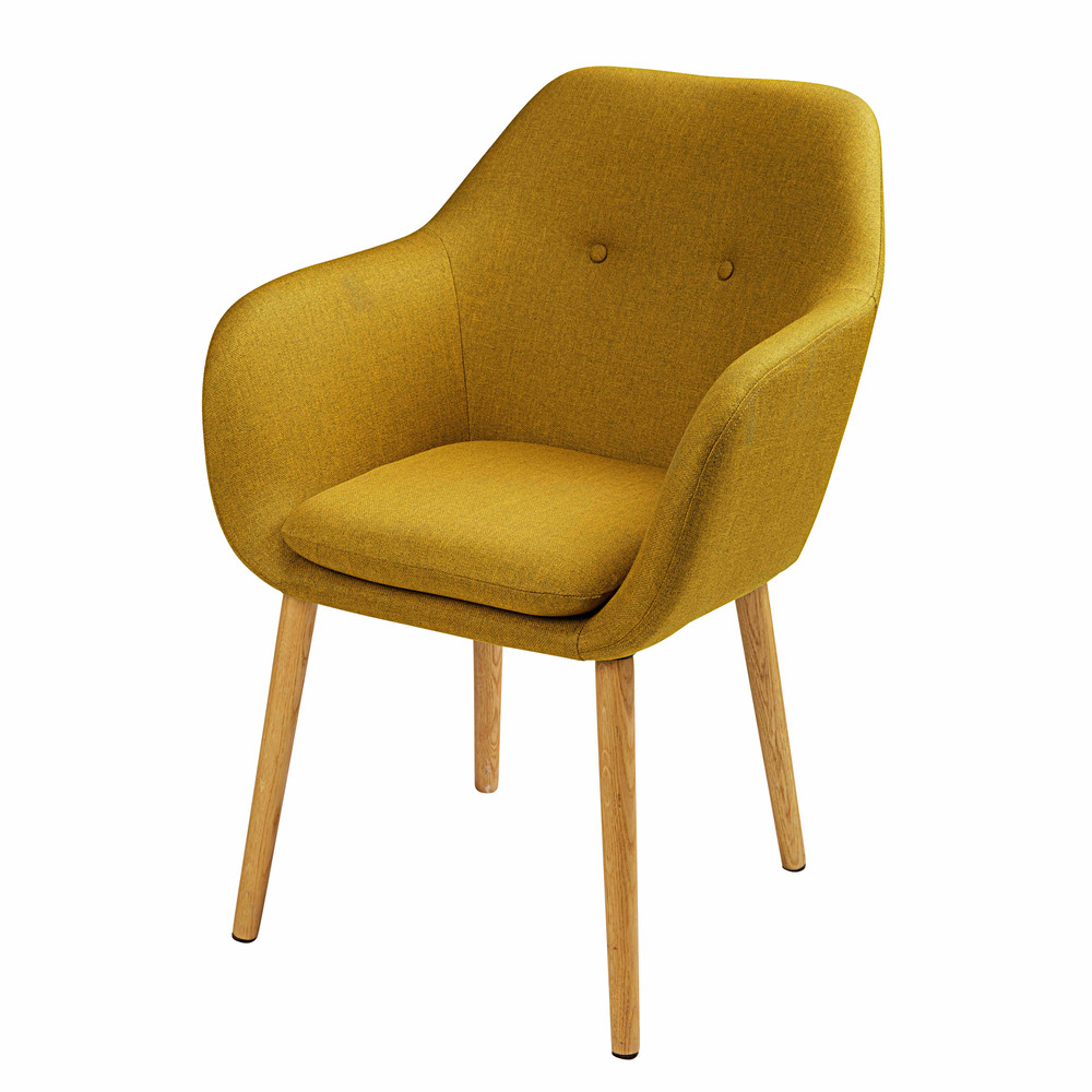 fauteuil en tissu jaune moutarde arnold 1000 5 37 166333_4