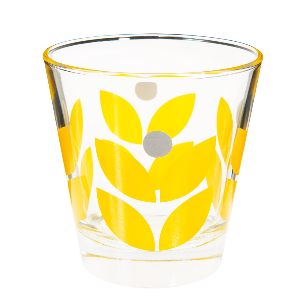 FEUILLE VINTAGE glass tumbler in yellow Maisons du Monde