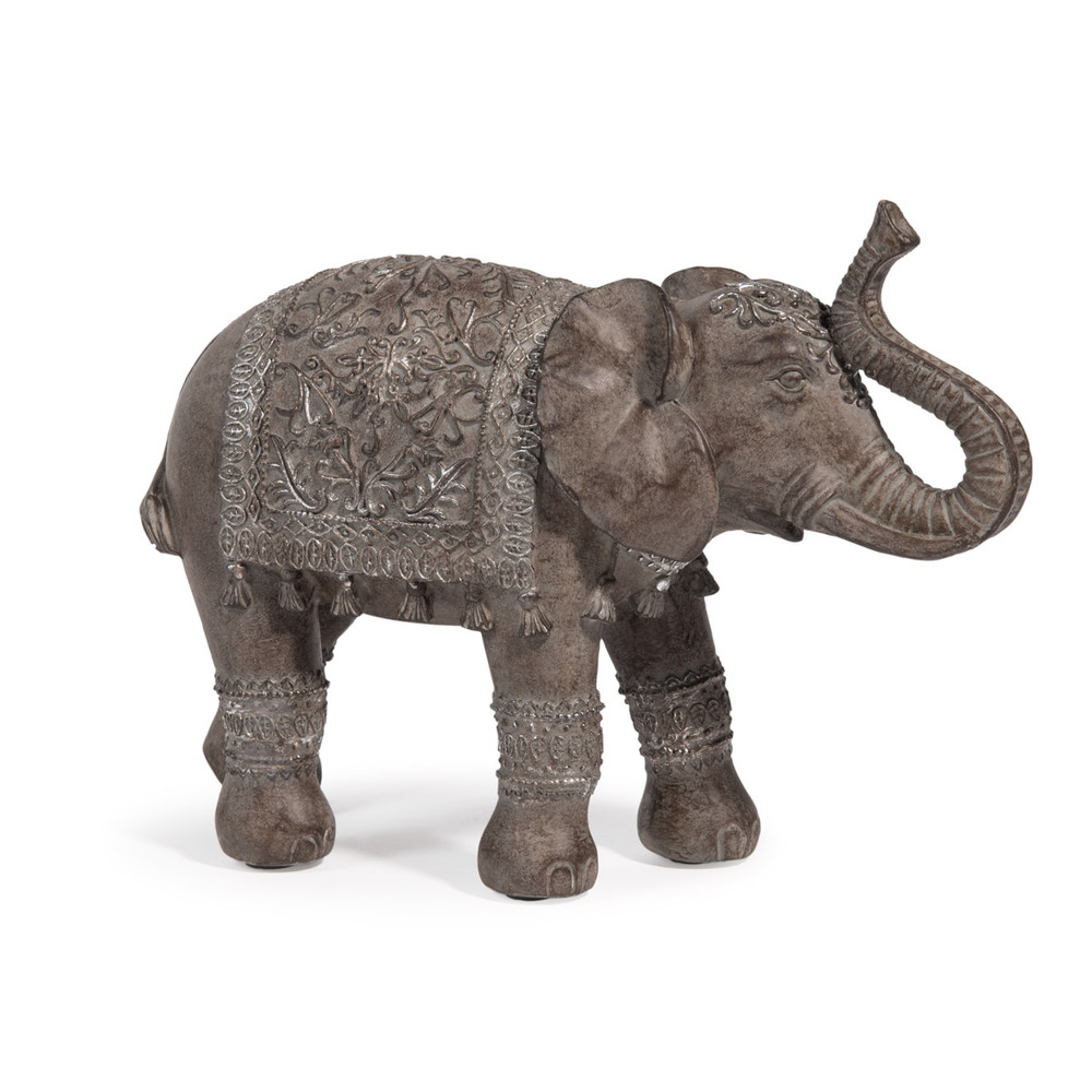 FIGURA RESINA Elefante Blanco - Weiße Elefanten Figur 15x8x13 Cm
