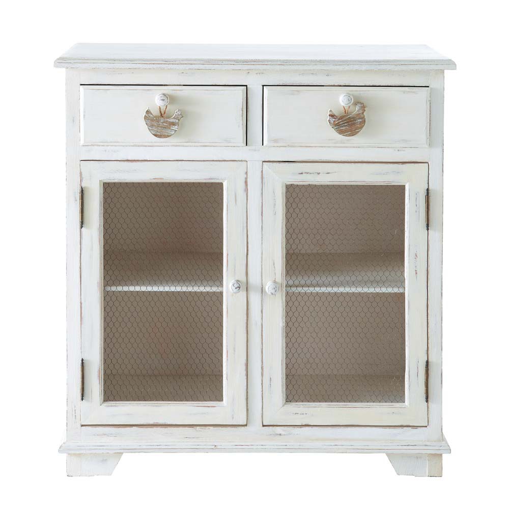Garde manger en bois blanc L 80 cm Basse cour Maisons du Aparador Ferro E Madeira ~ Garde manger en bois blanc L 80 cm Basse cour Maisons du