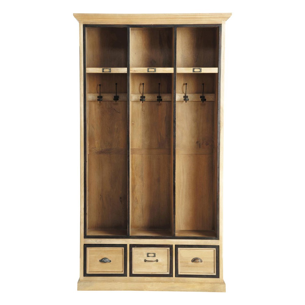 Garderobenmöbel aus massivem Mangoholz mit 6 Kleiderhaken Adesivos De Parede Onde Comprar Rj ~ Garderobenmöbel aus massivem Mangoholz mit 6 Kleiderhaken