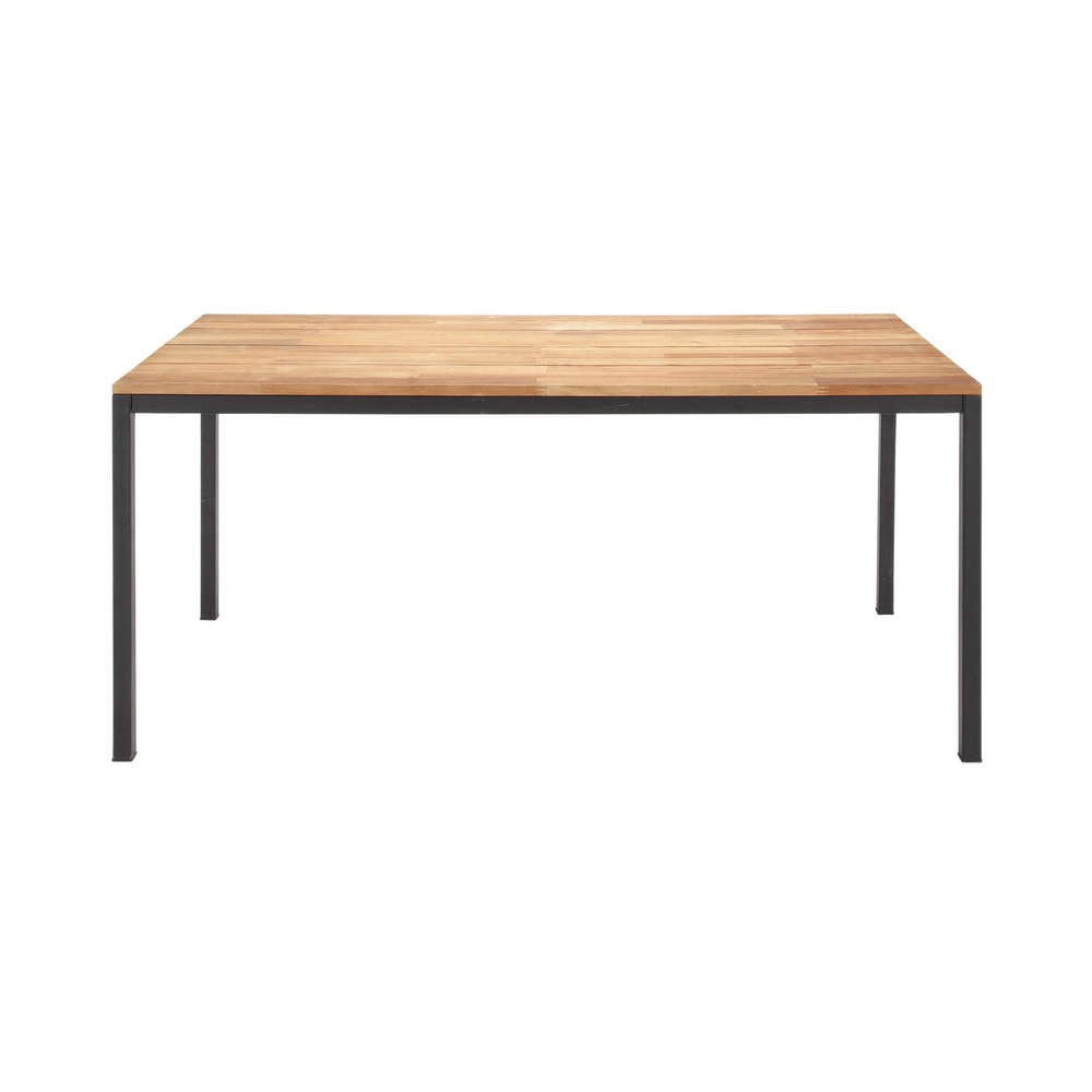 Gartentisch aus Akazienholz und Metall, B 180 cm Square Maisons du Monde
