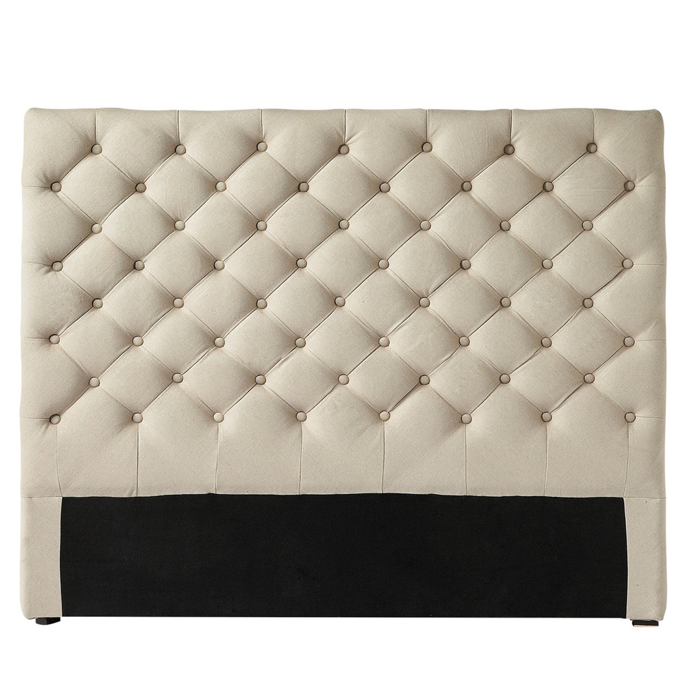 Gestepptes bett kopfteil aus leinen, b 160 cm chesterfield ...