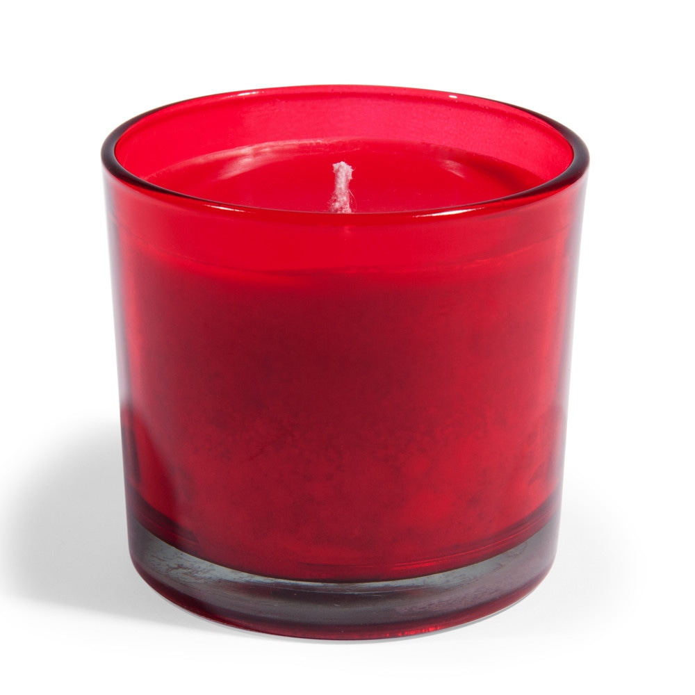 Glass candle in red H 8cm Maisons du Monde
