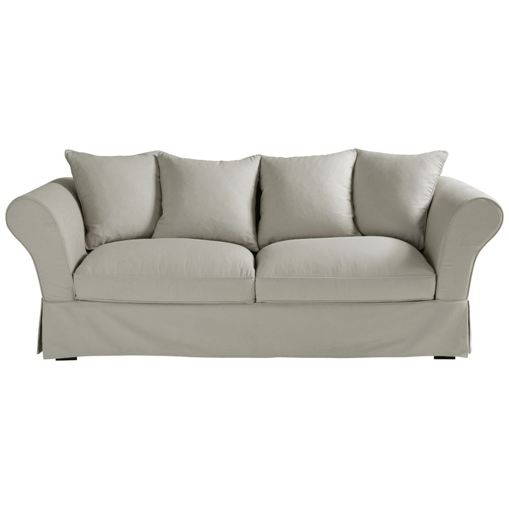 Greendesign organic cotton 3/4 seater sofa in light grey Roma Eco