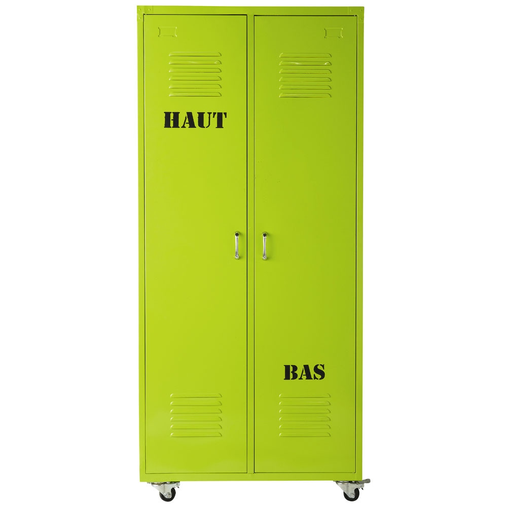 Guardaroba stile industriale verde in metallo l 85 cm loft ...