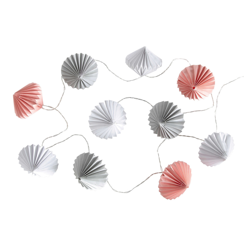 Guirlande lumineuse rose/grise/blanche L 215 cm BLUSH | Maisons du Monde