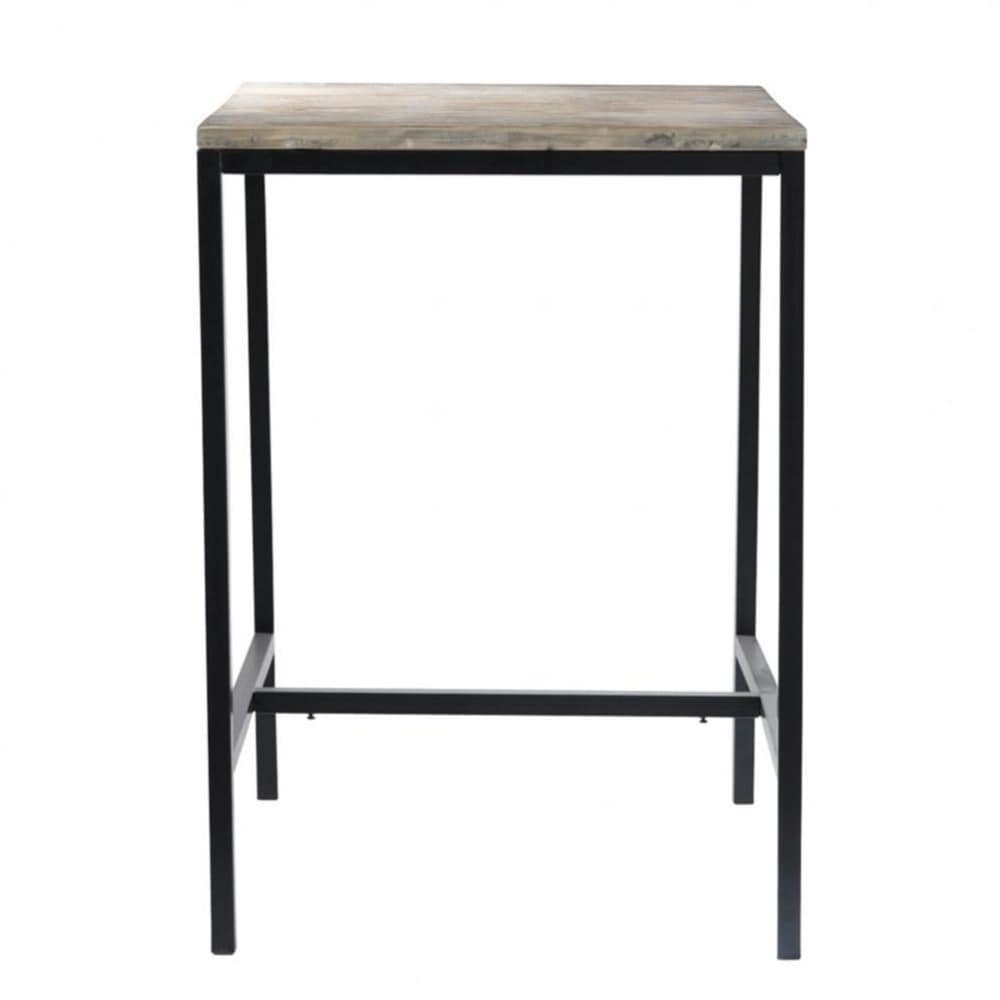 Hoher Esstisch im IndustrialStil aus Massivholz und Metall, B 75 cm Hoher Esstisch im IndustrialStil aus Massivholz und Metall, B 75 cm