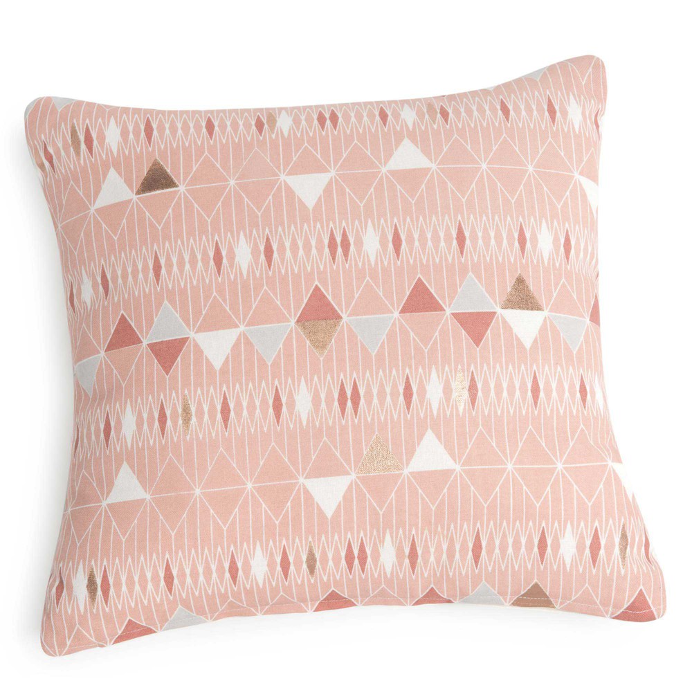 Housse De Coussin Enfant 40x40 Cm - Coton Bio, Fermeture éclair, Motif éléphants Multicolores