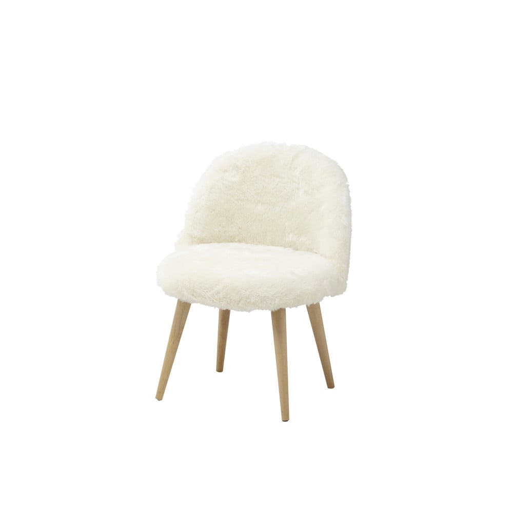 Ivory Faux Fur Vintage Children's Chair Mauricette Maisons du Monde