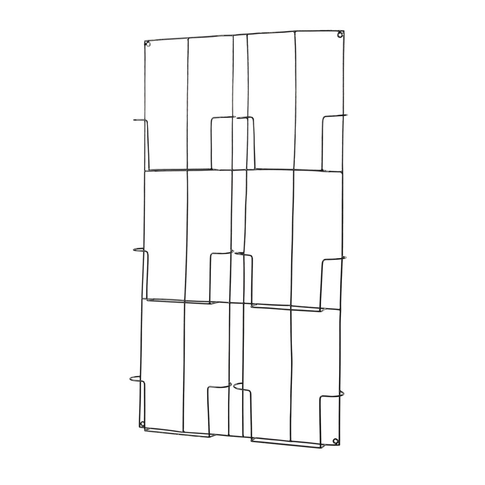 JIM metal wallmounted magazine rack in black Maisons du Monde