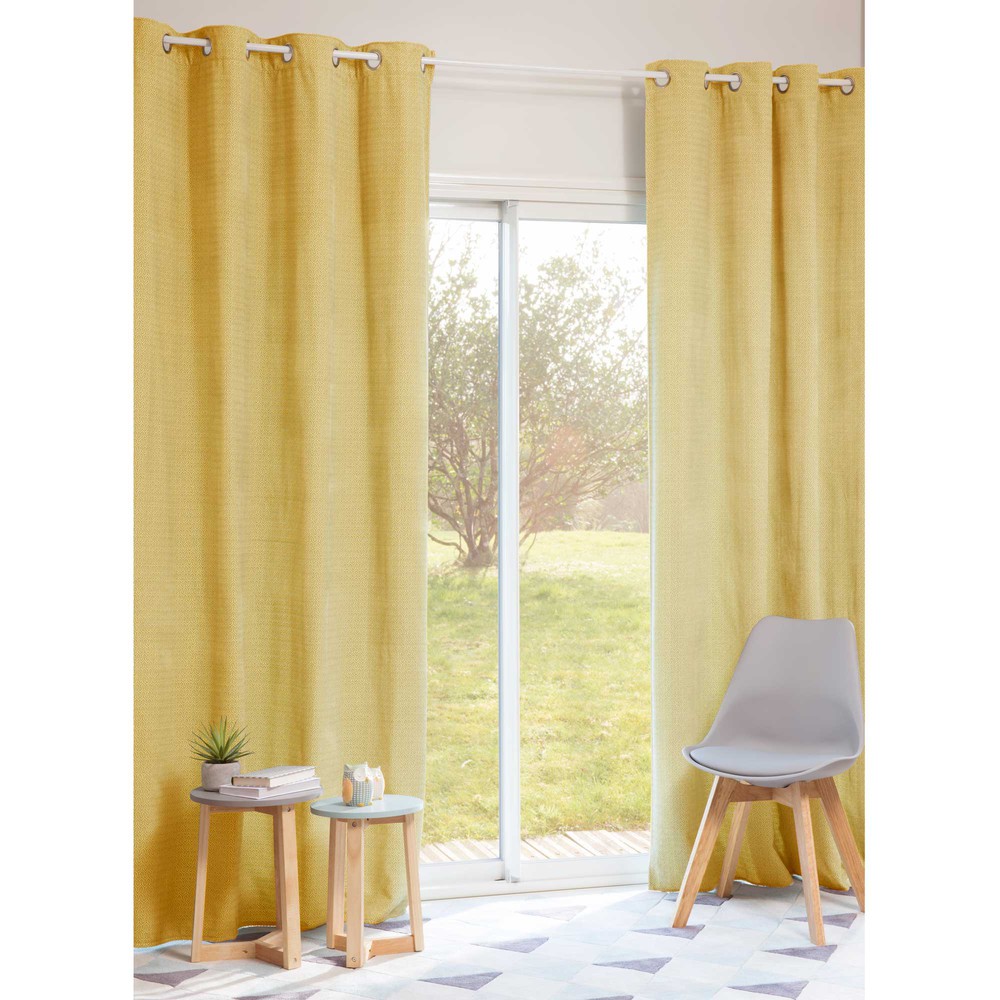 JOBS yellow eyelet curtain 140 x 250 cm Maisons du Monde