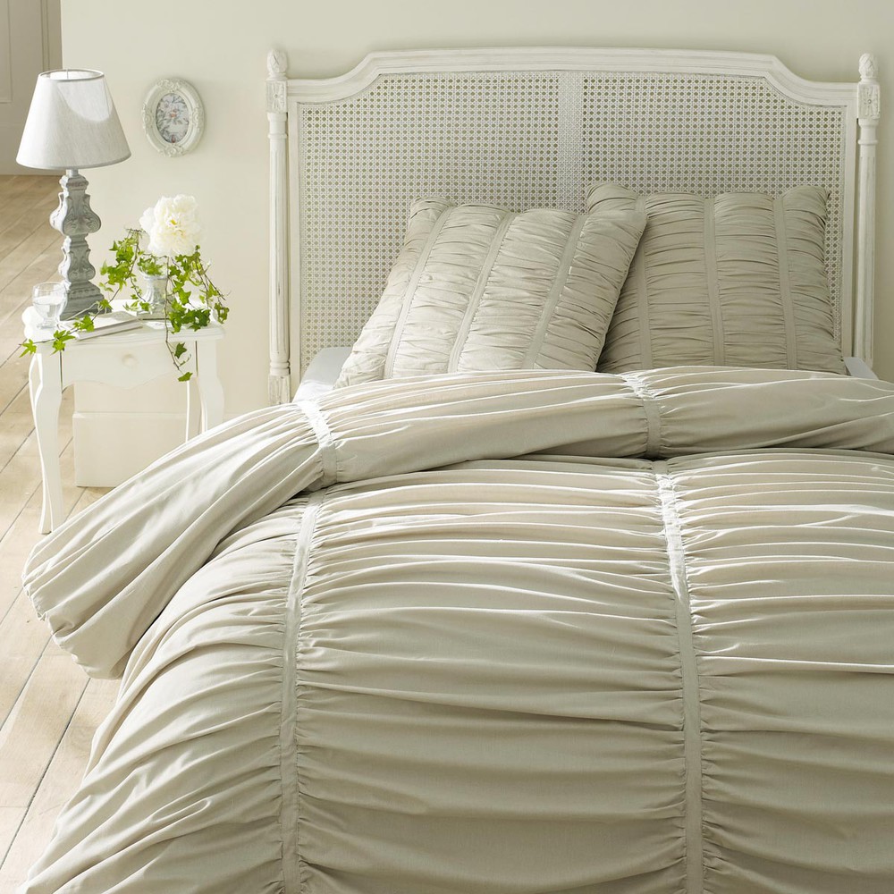 Juego de cama funda de edredón beige 240x220 + 2 fundas de almohada