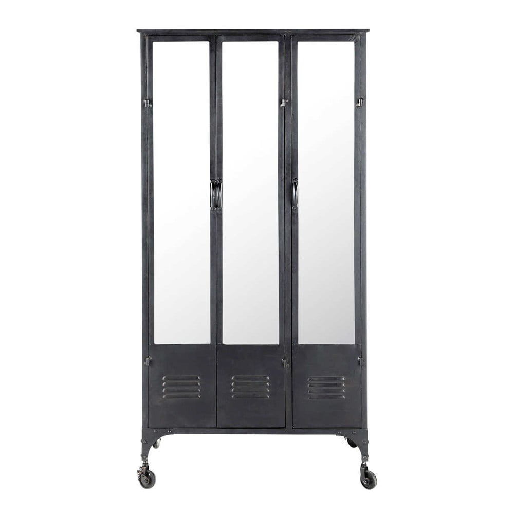 ~ Peter Kleiderschrank auf Rollen im IndustrialStil aus Metall, B 93 cm Ikea Kleiderschrank Schwarz Metall ~ Peter Kleiderschrank auf Rollen im IndustrialStil aus Metall, B 93 cm