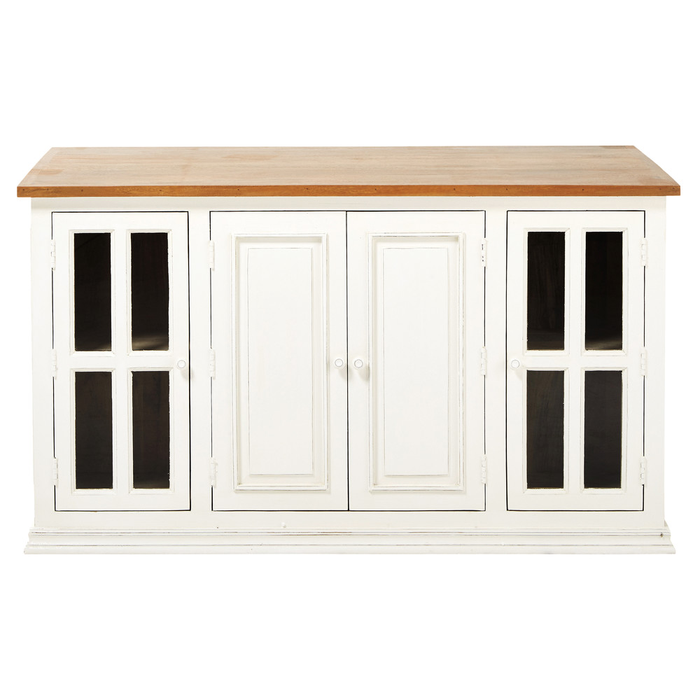 Kücheninsel aus Mangoholz, B 160 cm, elfenbein Eleonore | Maisons du Monde