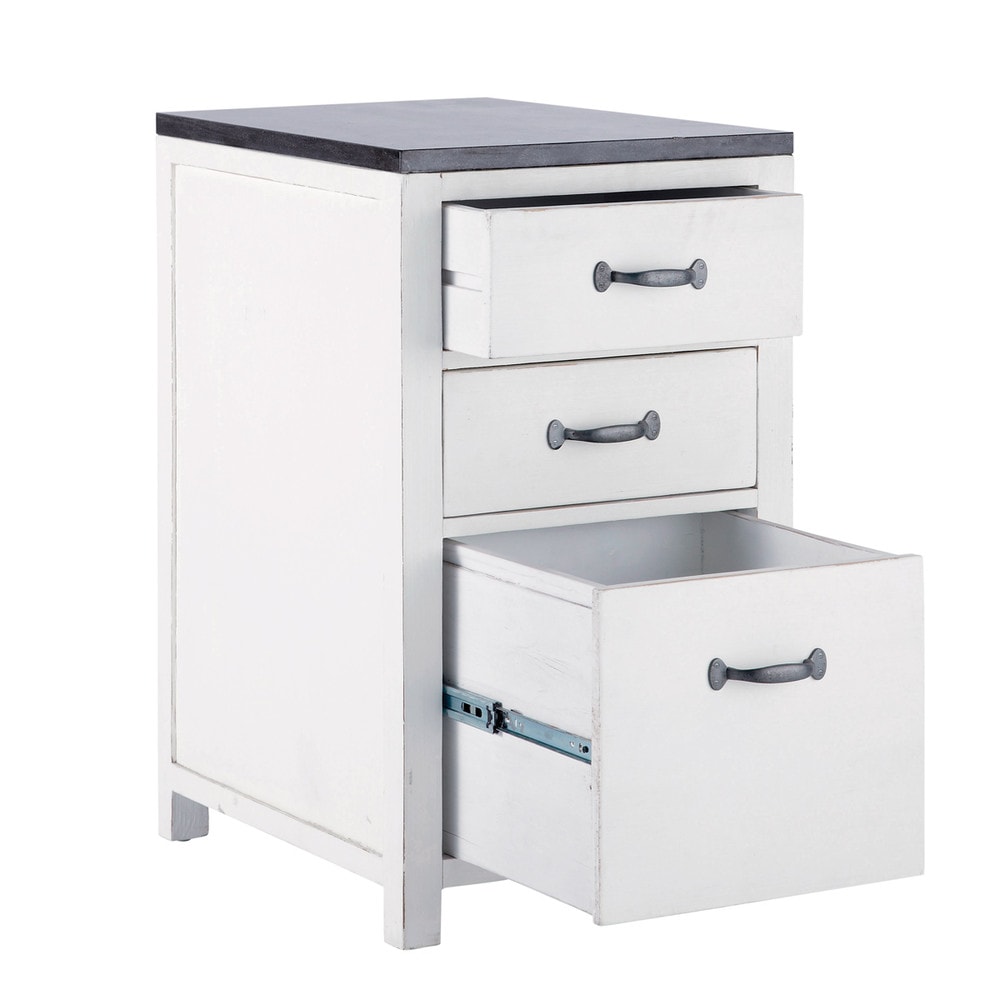 Küchenunterschrank aus recyclingholz, b 50 cm, weià ostende ...