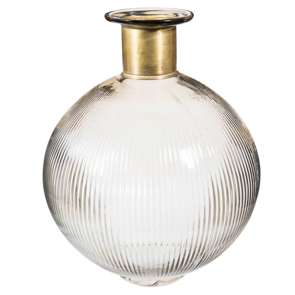 LAITON ribbed glass vase H 25cm Maisons du Monde