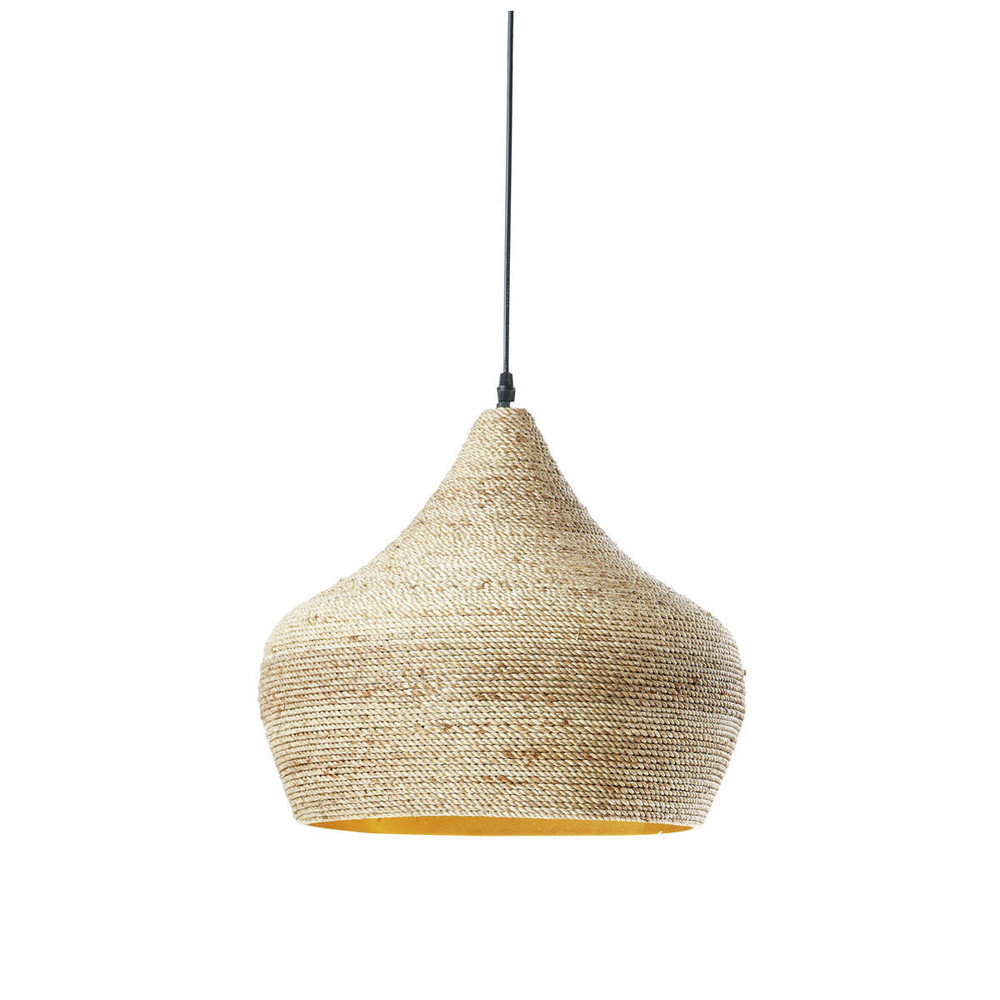 Lampada a sospensione etnica in canapa intrecciata d 40 cm ghabou ... Decorazione lampadari Etnici