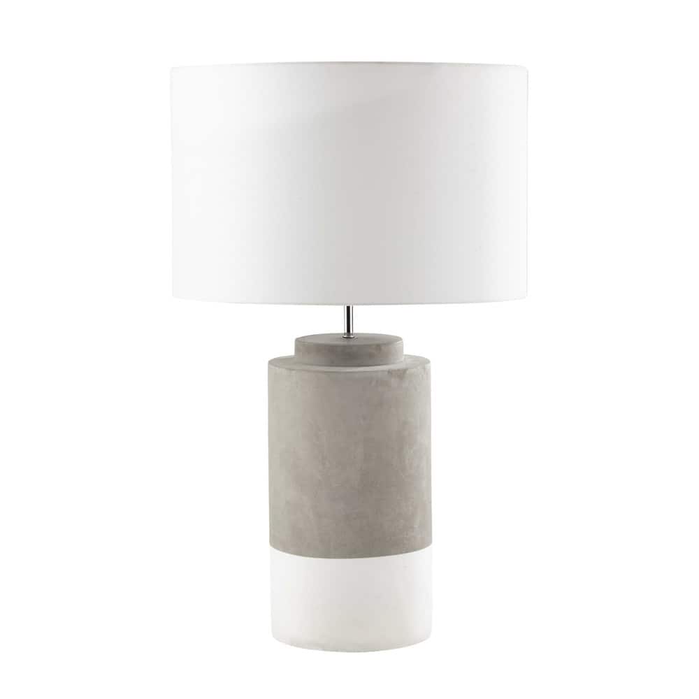 Lampada in cemento e abat jour in tessuto bianco h 71 cm sillage ... Abat jour per ragazzi