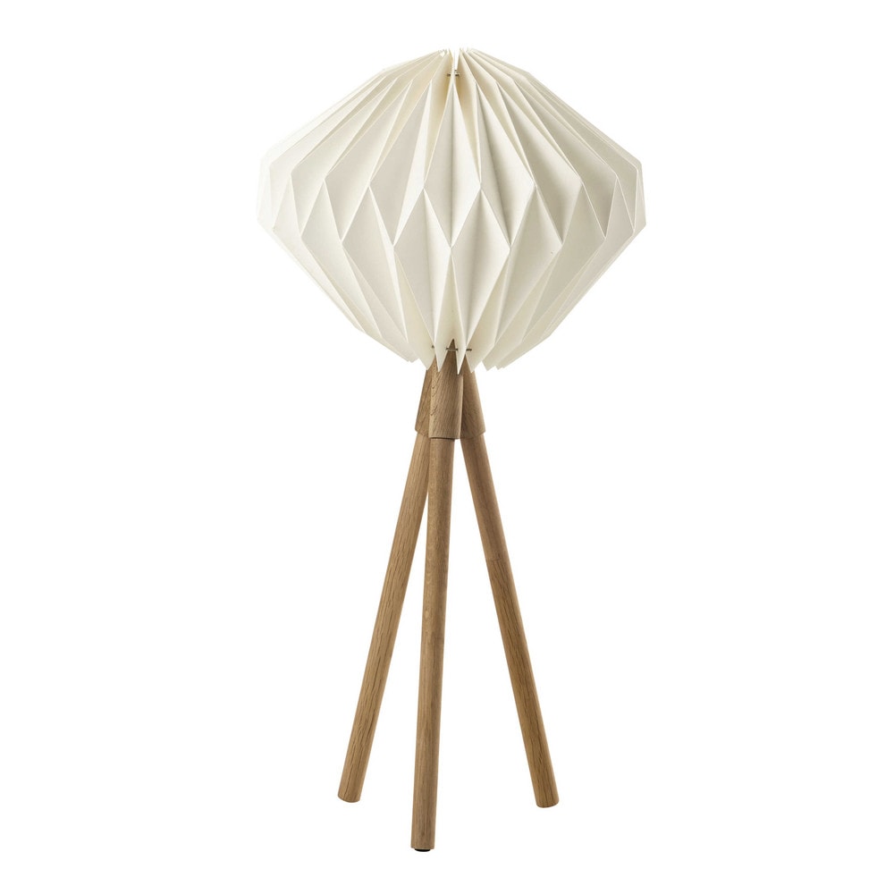 Lampada in legno e abat jour in carta bianca h 79 cm laponie ... Abat jour per ragazzi