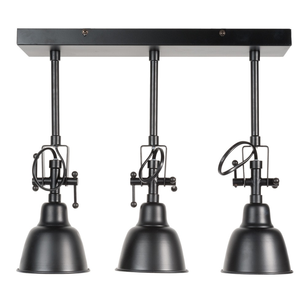 Lámpara de techo negra 3 focos de metal Diám. 40 cm WARREN | Maisons du