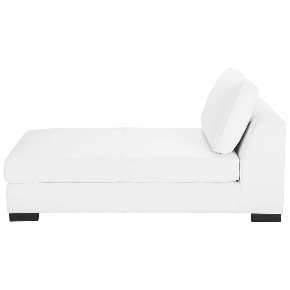 Leather chaise longue in white Terence Maisons du Monde