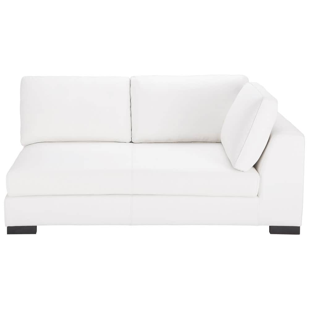 Leather RHF modular sofa bed in white Terence Maisons du Monde