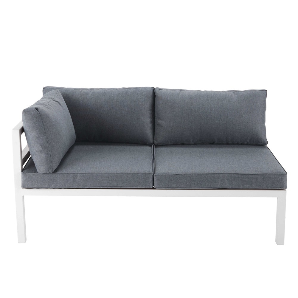 Left armrest garden bench seat in white aluminium Riviera Maisons du