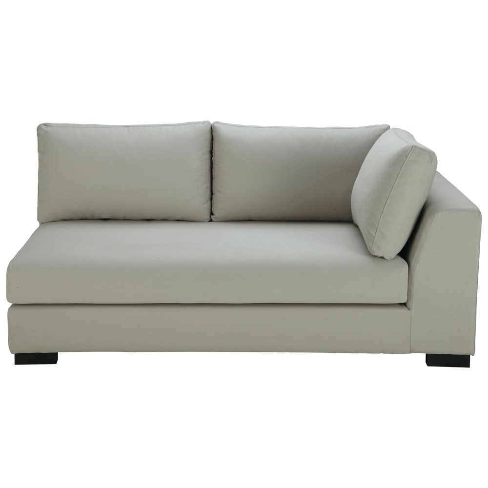 Light grey cotton modular sofa bed right armrest Terence Maisons du Monde