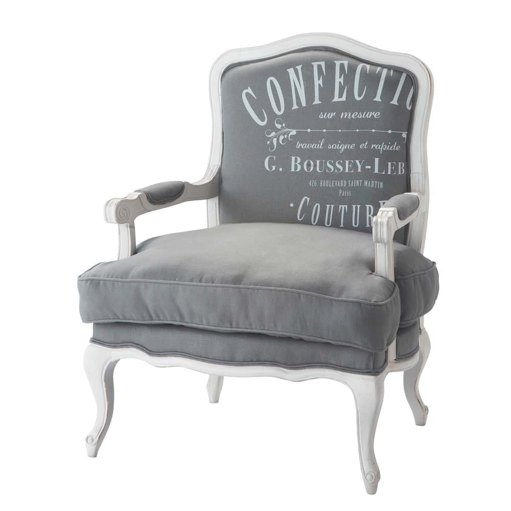 Linen armchair in light grey Confection | Maisons du Monde