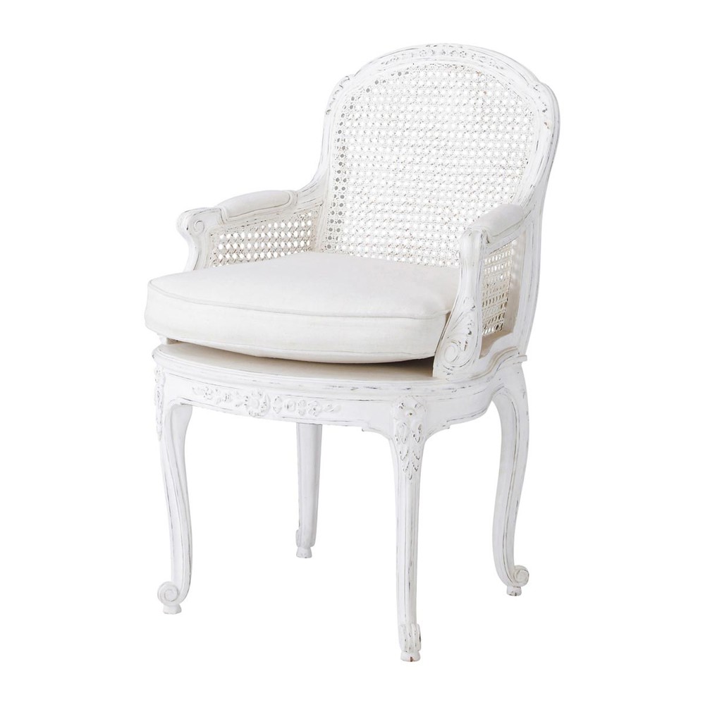 Linen armchair in white Segur Maisons du Monde