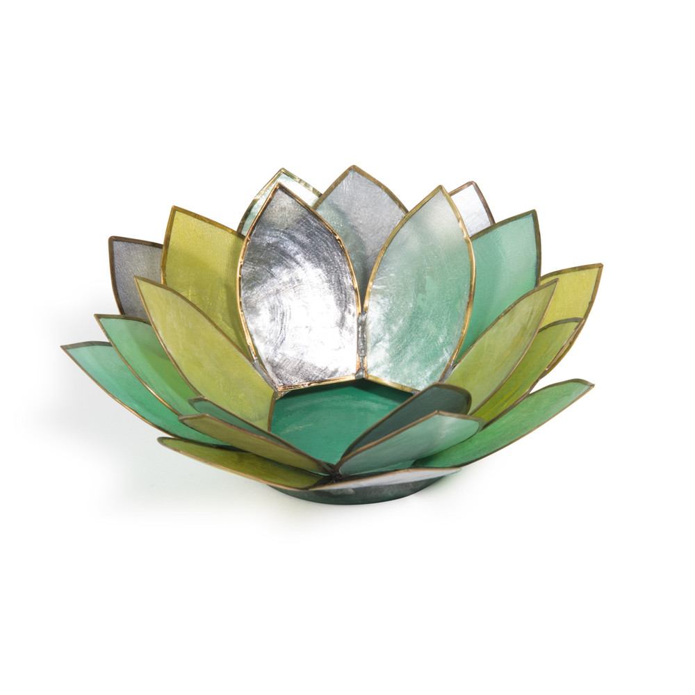 LOTUS candle holder in green H 7cm Maisons du Monde