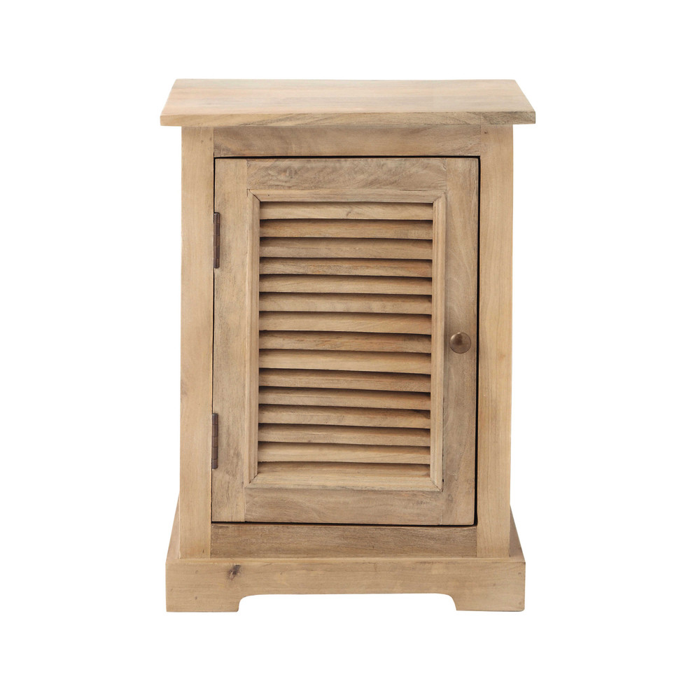 Mango wood bedside table, right opening W 45cm Persiennes Maisons du