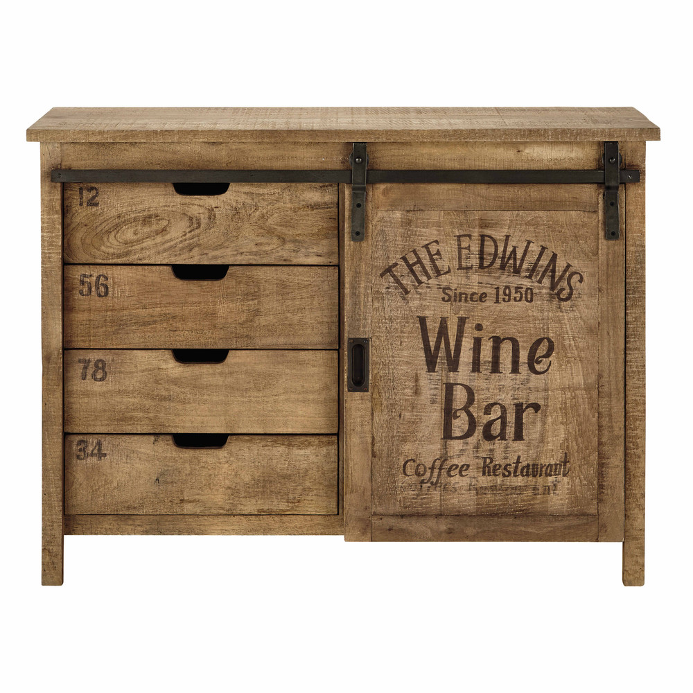 Mango wood sideboard W 116cm Germain Maisons du Monde Aparador De Pelos Feminino Zoom ~ Mango wood sideboard W 116cm Germain Maisons du Monde