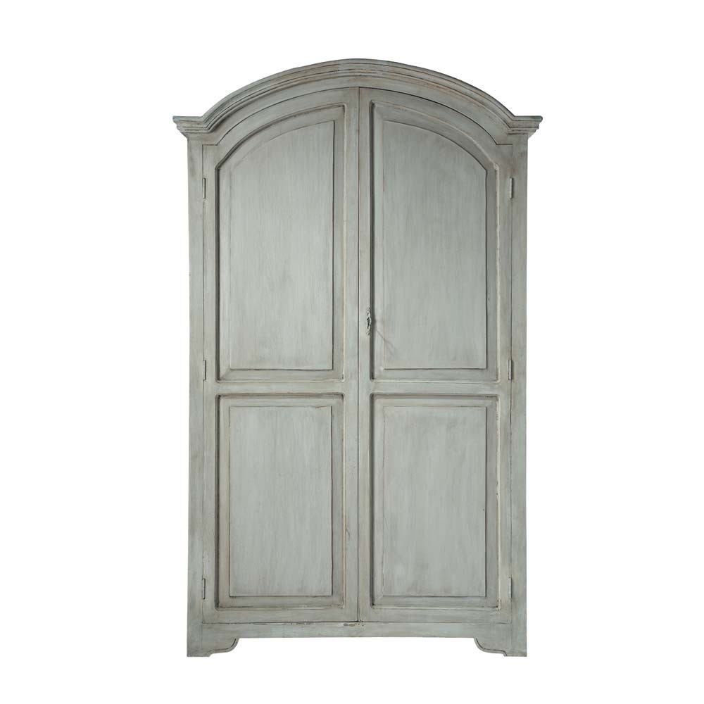 Mango wood wardrobe in pearl grey W 130cm SaintRémy Maisons du Monde